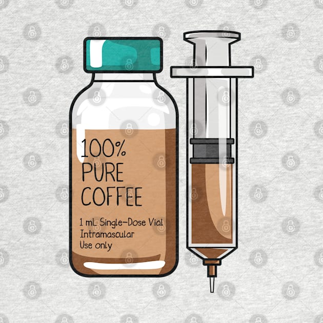 100% Pure Coffee Injection for medical and nursing students, nurses, doctors, and health workers who are coffee lovers by spacedowl